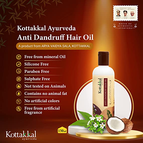 Kottakkal Ayurveda Anti Dandruff Hair Oil - 150 Ml Bottle