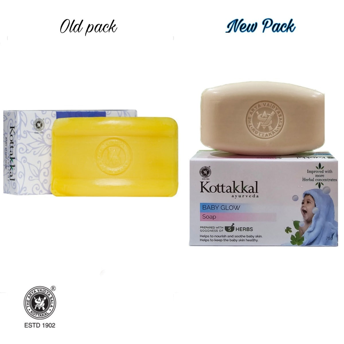 Kottakkal Ayurveda Baby Glow Soap - 75 g soap (Pack of 5)