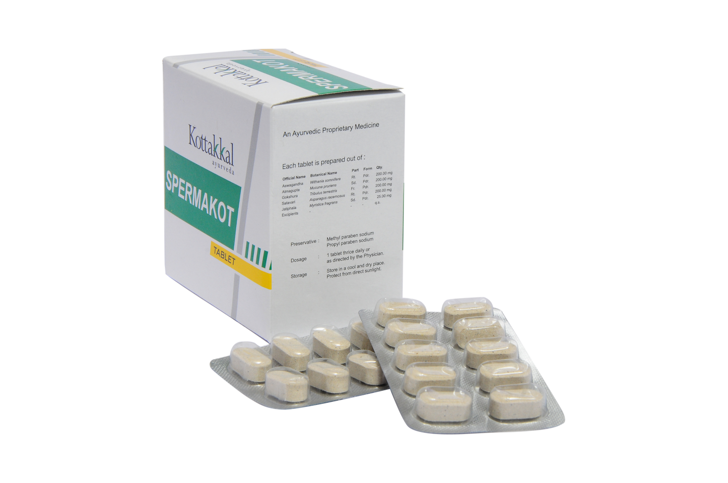 Spermakot Tablet - 100 Tablets, (Pack Of 1)  per strip of 10 Tablets