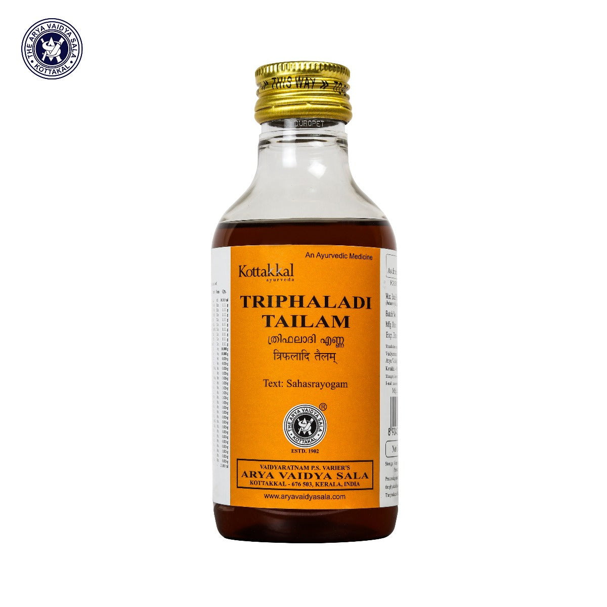 Thriphaladi Tailam - 200 Ml Pet Bottle