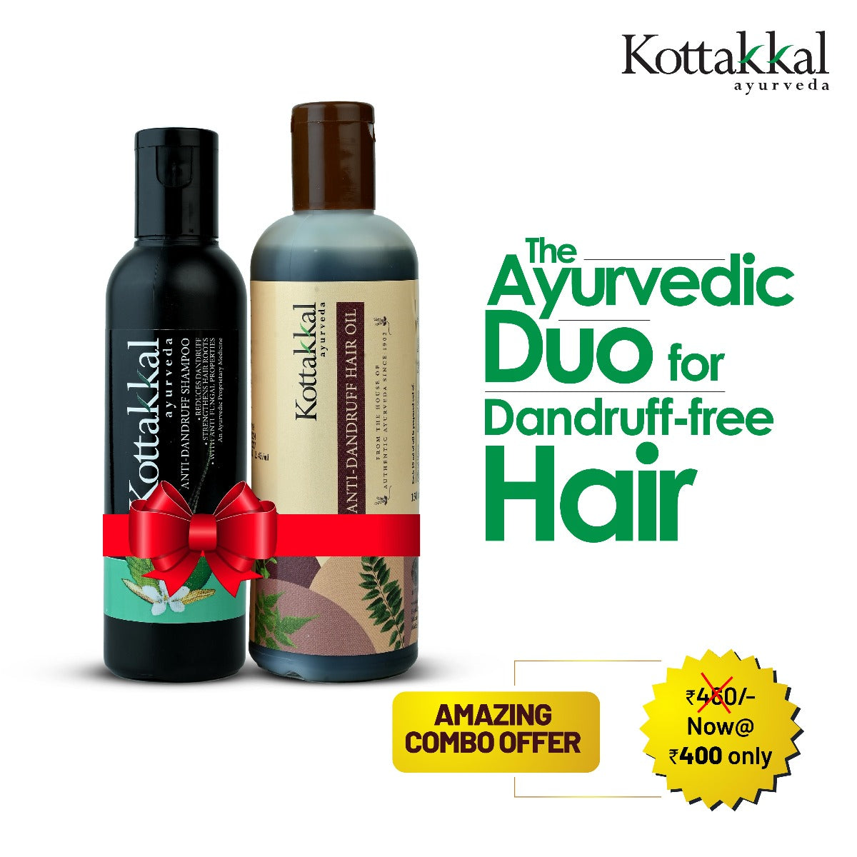 Anti Dandruff Oil & Shampoo Combo Pack - 150ml Oil and 100ml Shampoo