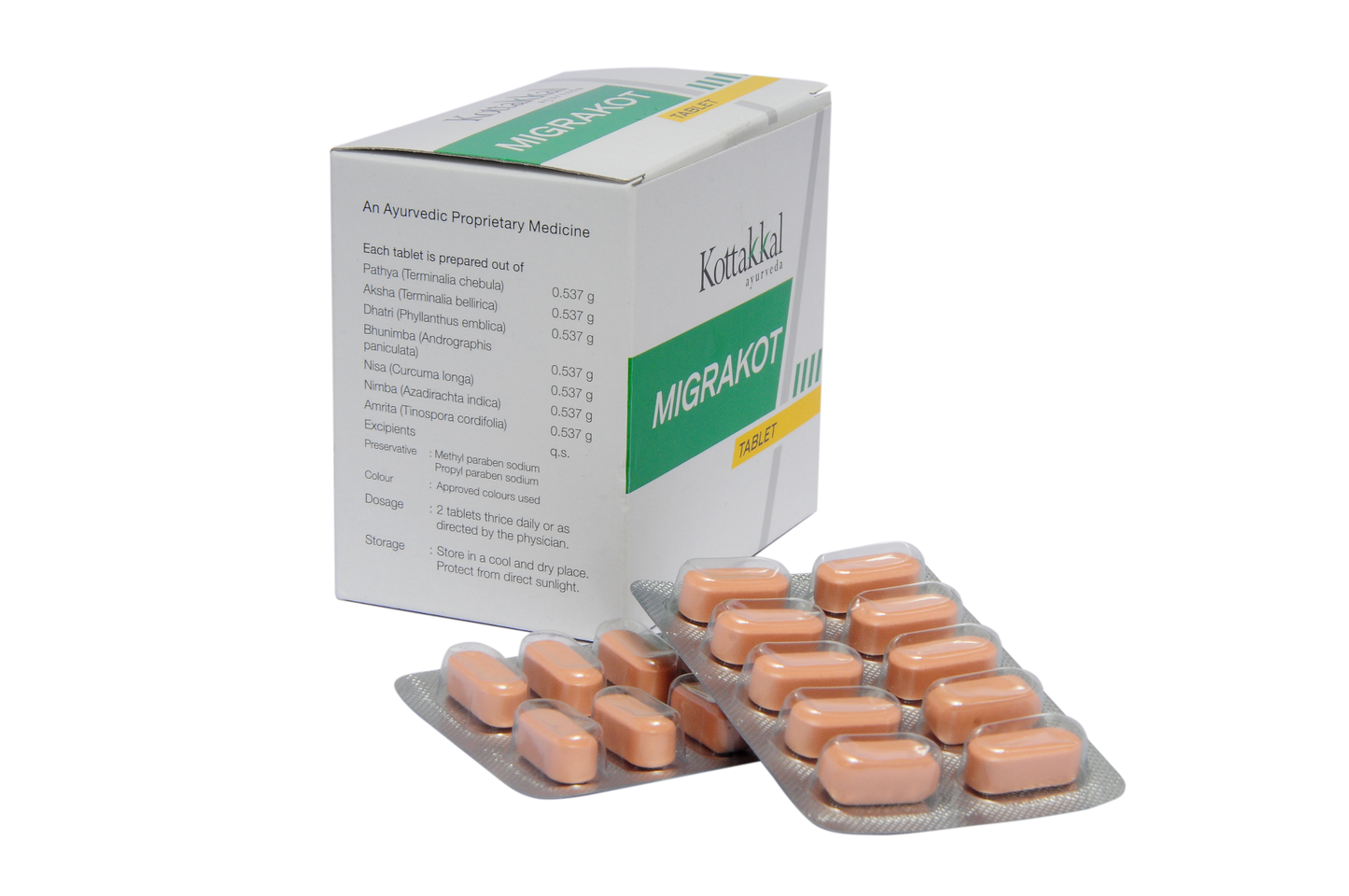 Migrakot Tablet - 100 Tablets, (Pack Of 1)  per strip of 10 Tablets