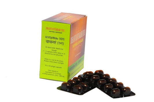 Dhanvantaram (101 ) Soft Gel Capsule - 100 Tablets, (Pack Of 1)  per strip of 10 Tablets