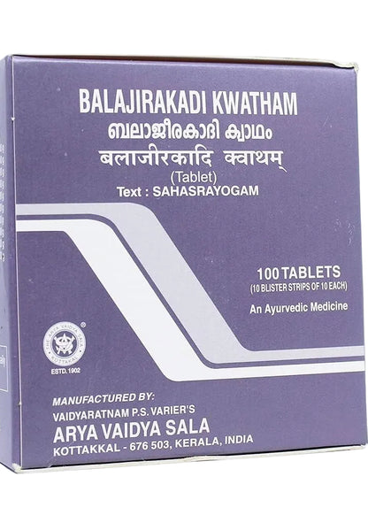 Balajirakadi Kwatham Tablet - 100 Tablets (Pack Of 1)