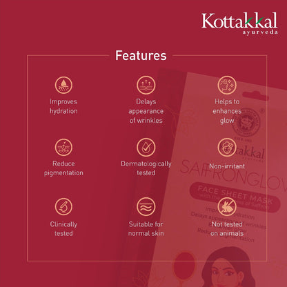 Saffron Glow- Face Sheet Mask - Pack of 1 Sheet