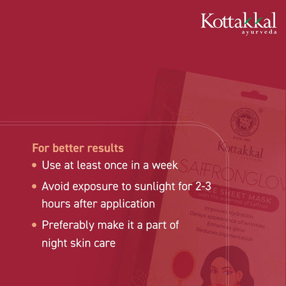 Saffron Glow- Face Sheet Mask - Pack of 1 Sheet